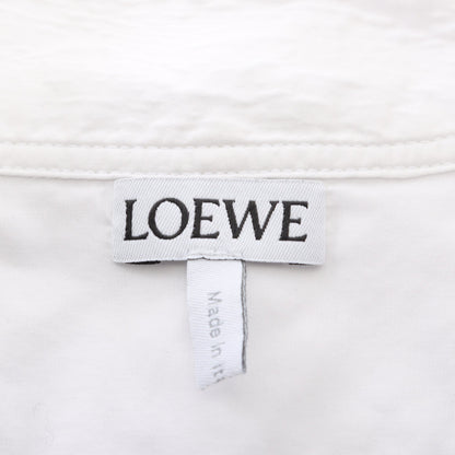 アシンメトリー シャツ 長袖 レース コットン ホワイト ロエベ トップス LOEWE