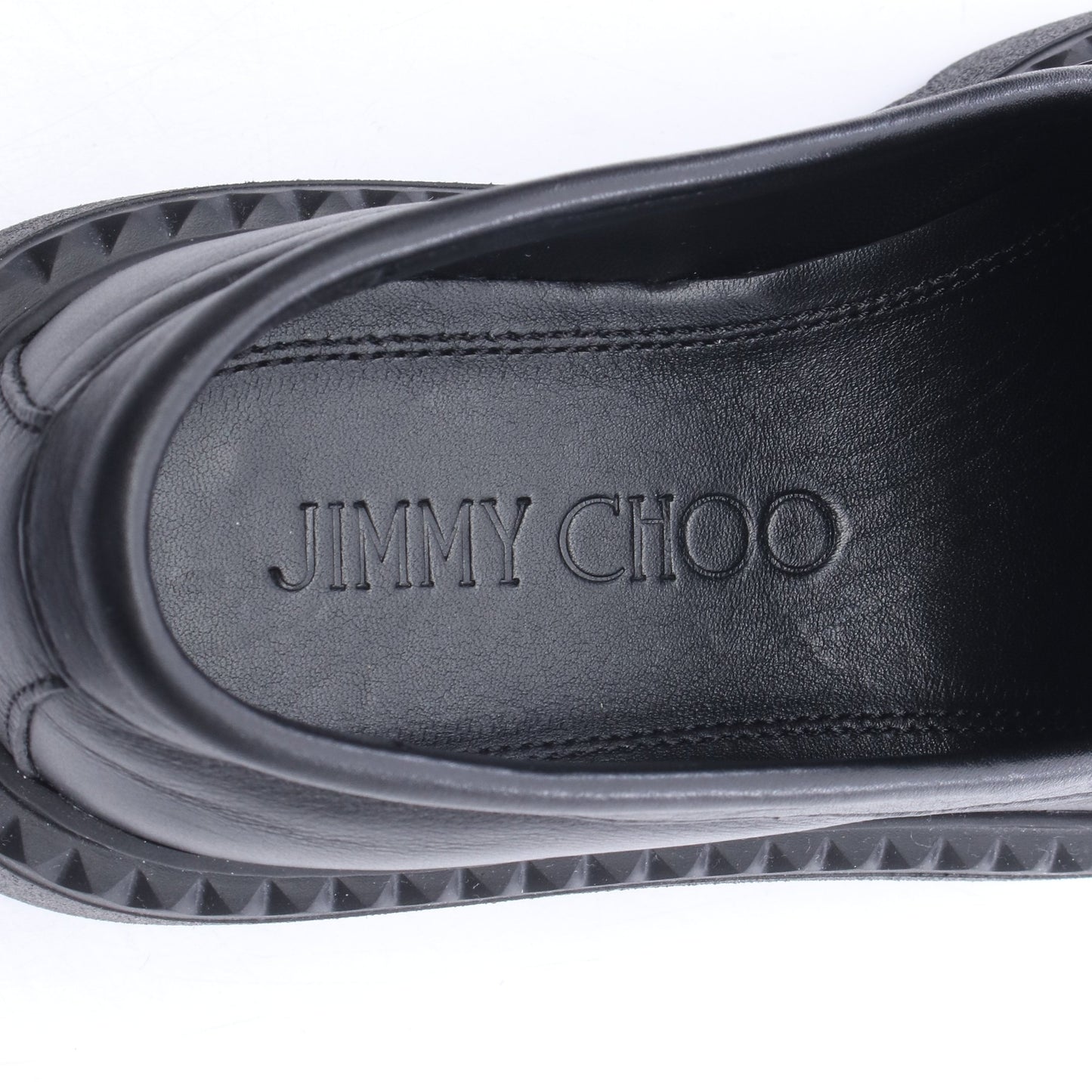 BRYER LOAFER FLAT ラインストーン ローファー レザー ブラック ジミーチュウ シューズ JIMMY CHOO