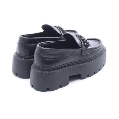 BRYER LOAFER FLAT ラインストーン ローファー レザー ブラック ジミーチュウ シューズ JIMMY CHOO