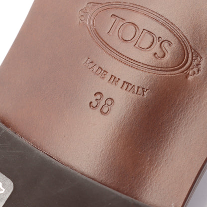 フラット サンダル スエード ダークブラウン ベージュ トッズ シューズ TOD'S
