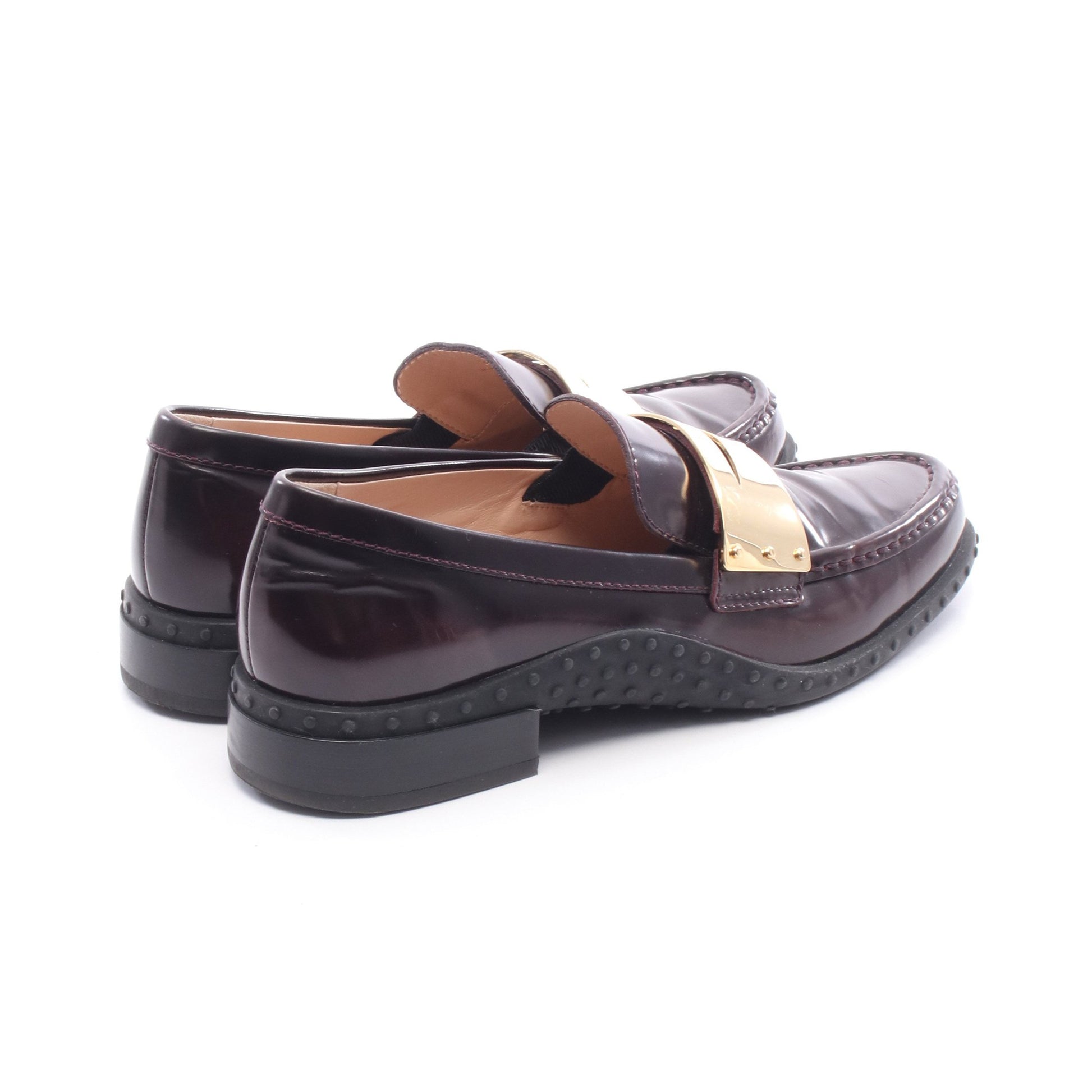 プレート ローファー レザー ボルドー トッズ シューズ TOD'S