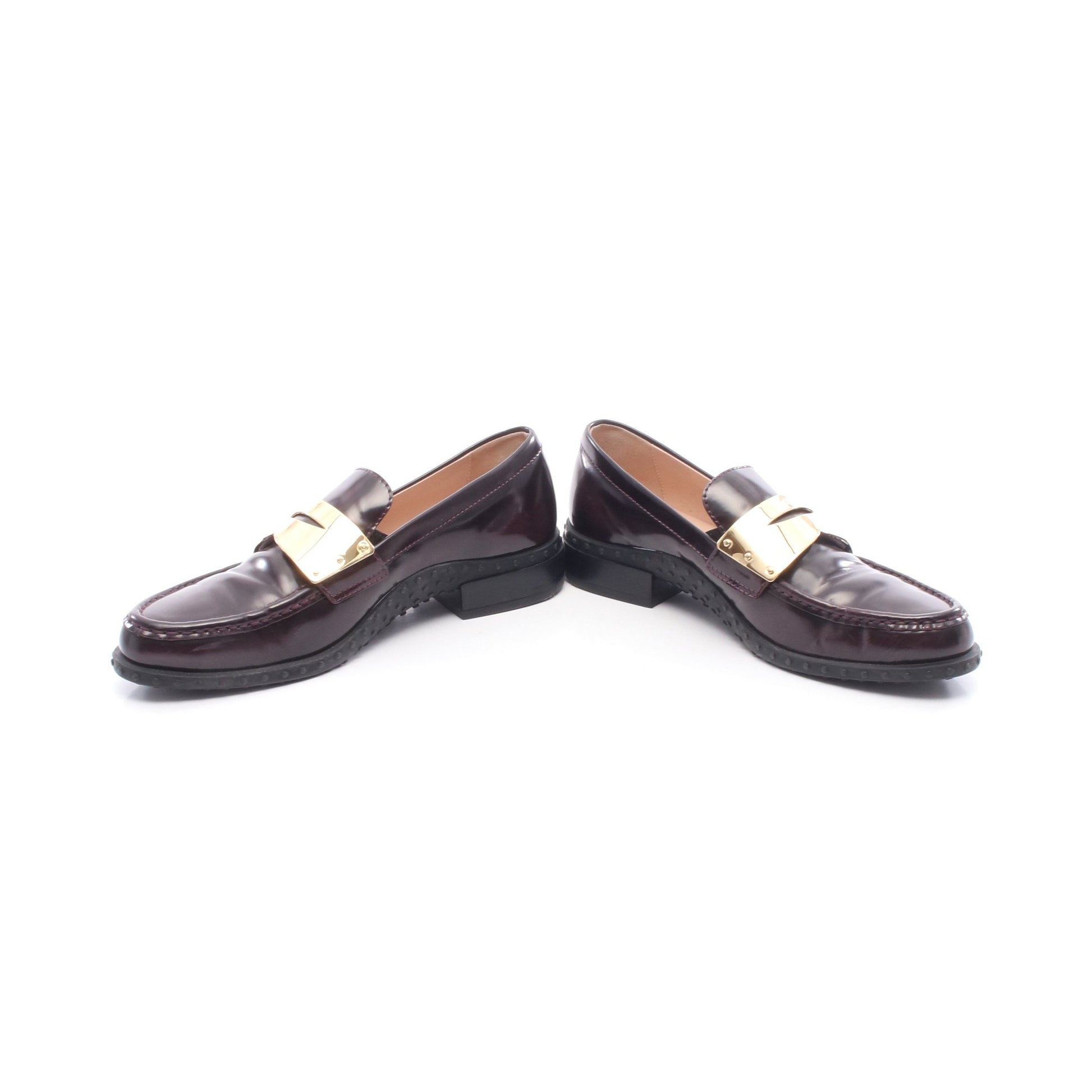 プレート ローファー レザー ボルドー トッズ シューズ TOD'S