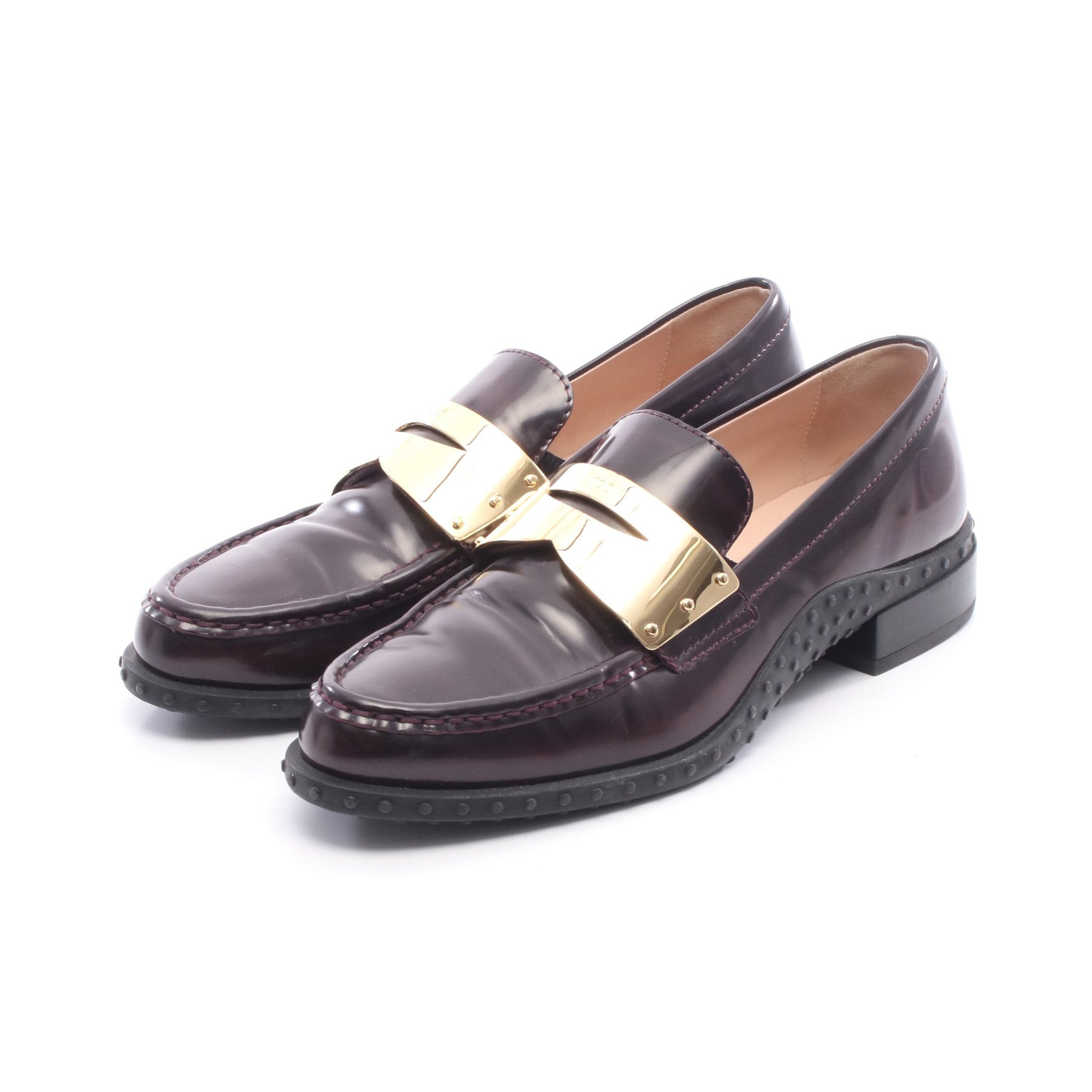 プレート ローファー レザー ボルドー トッズ シューズ TOD'S