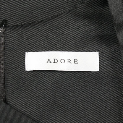 ワンピース ノースリーブ ウール モヘヤ ブラック アドーア ワンピース ADORE