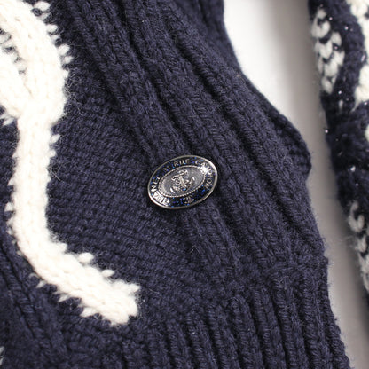 チュニック ケーブル ニットワンピース ウール カシミヤ ネイビー オフホワイト シャネル ワンピース CHANEL