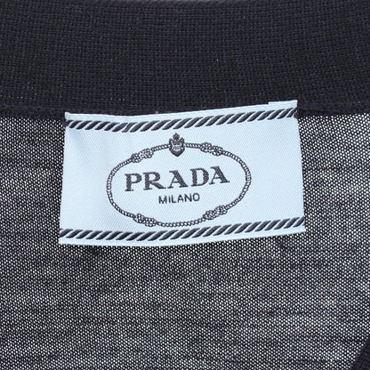 カーディガン Vネック ウール ネイビー プラダ トップス PRADA