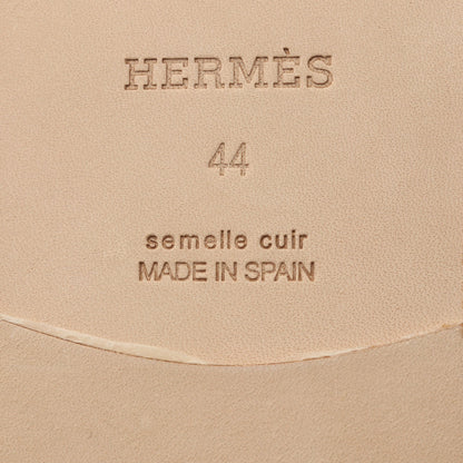 アンティグア スライドサンダル レザー ブラック ベージュ エルメス シューズ HERMES