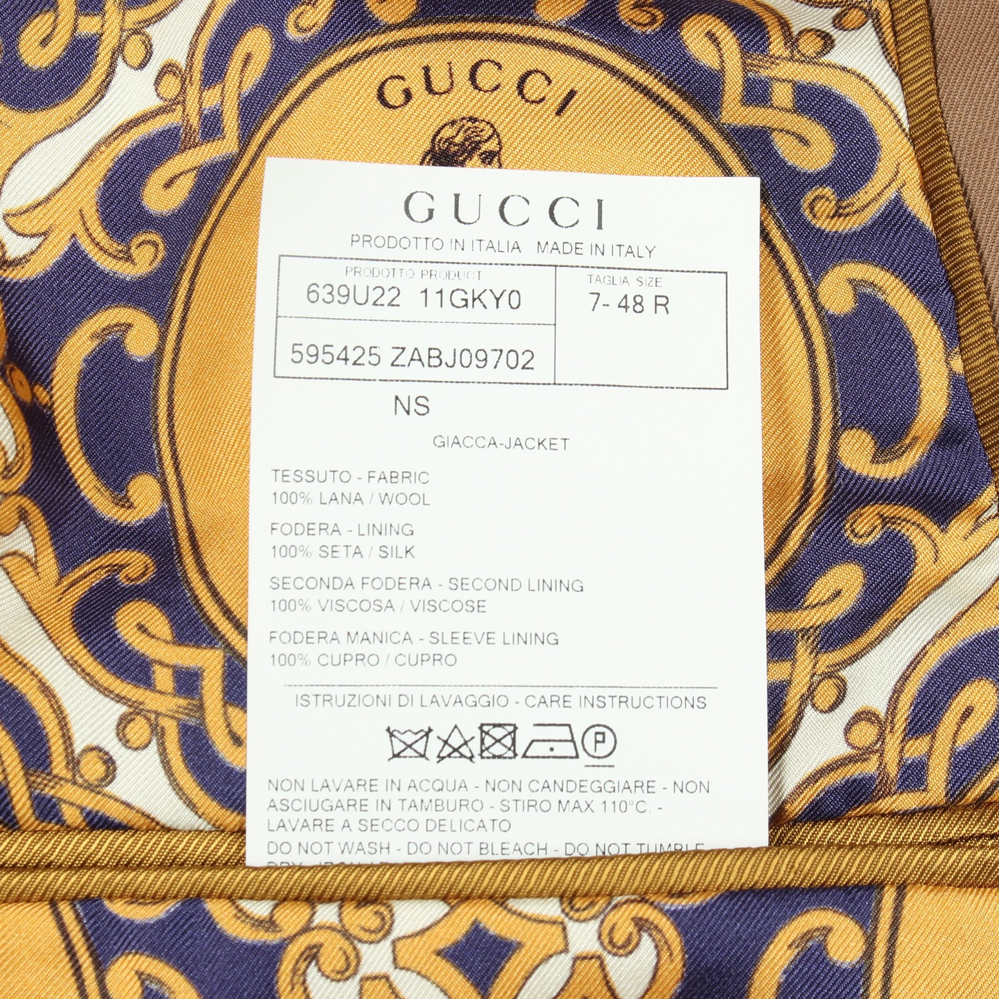 テーラードジャケット ウール ライトブラウン グッチ アウター GUCCI