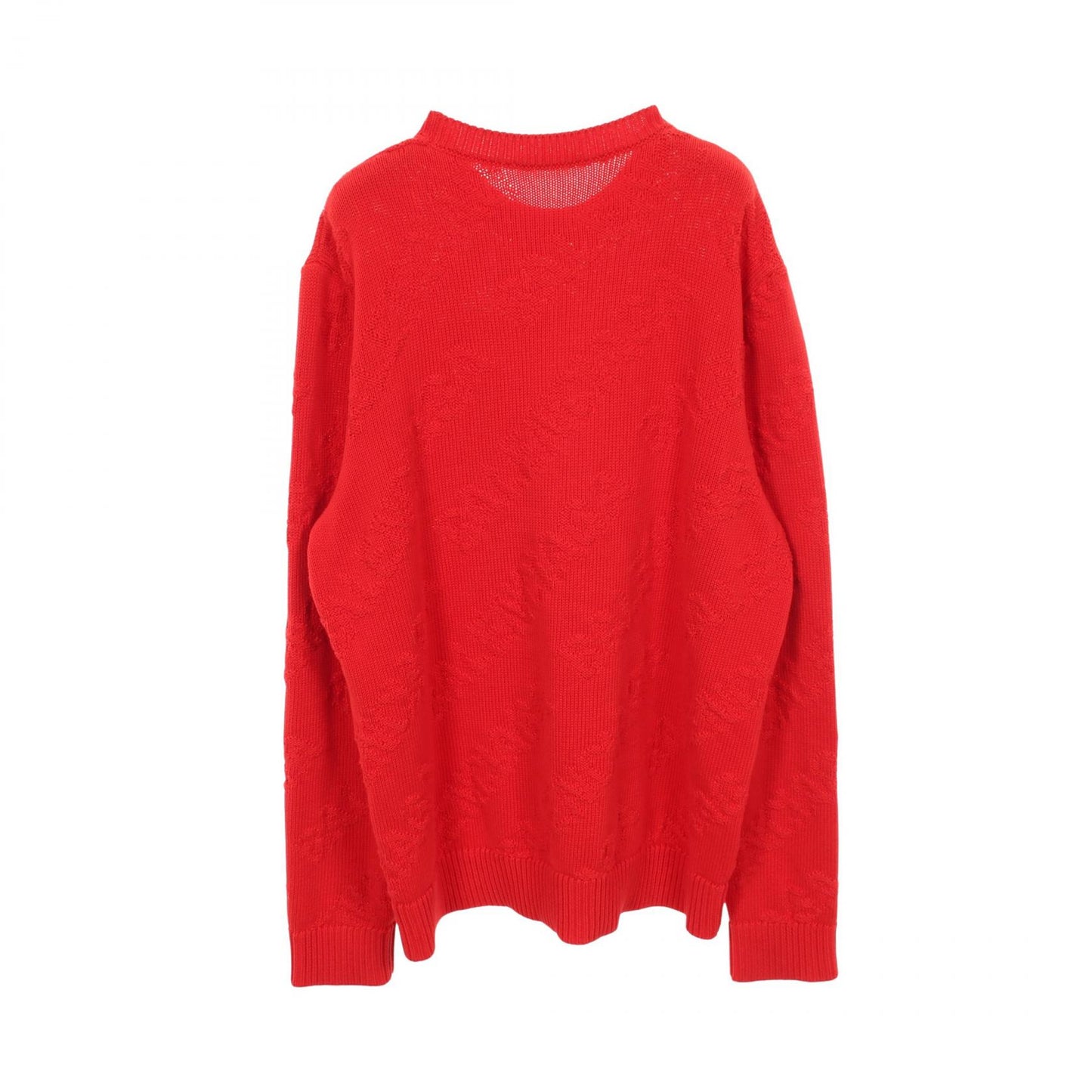 ロゴジャガード ニット クルーネック コットン レッド バレンシアガ トップス BALENCIAGA
