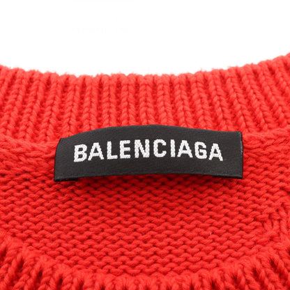 ロゴジャガード ニット クルーネック コットン レッド バレンシアガ トップス BALENCIAGA