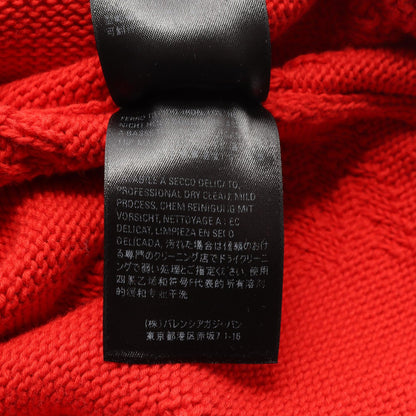 ロゴジャガード ニット クルーネック コットン レッド バレンシアガ トップス BALENCIAGA