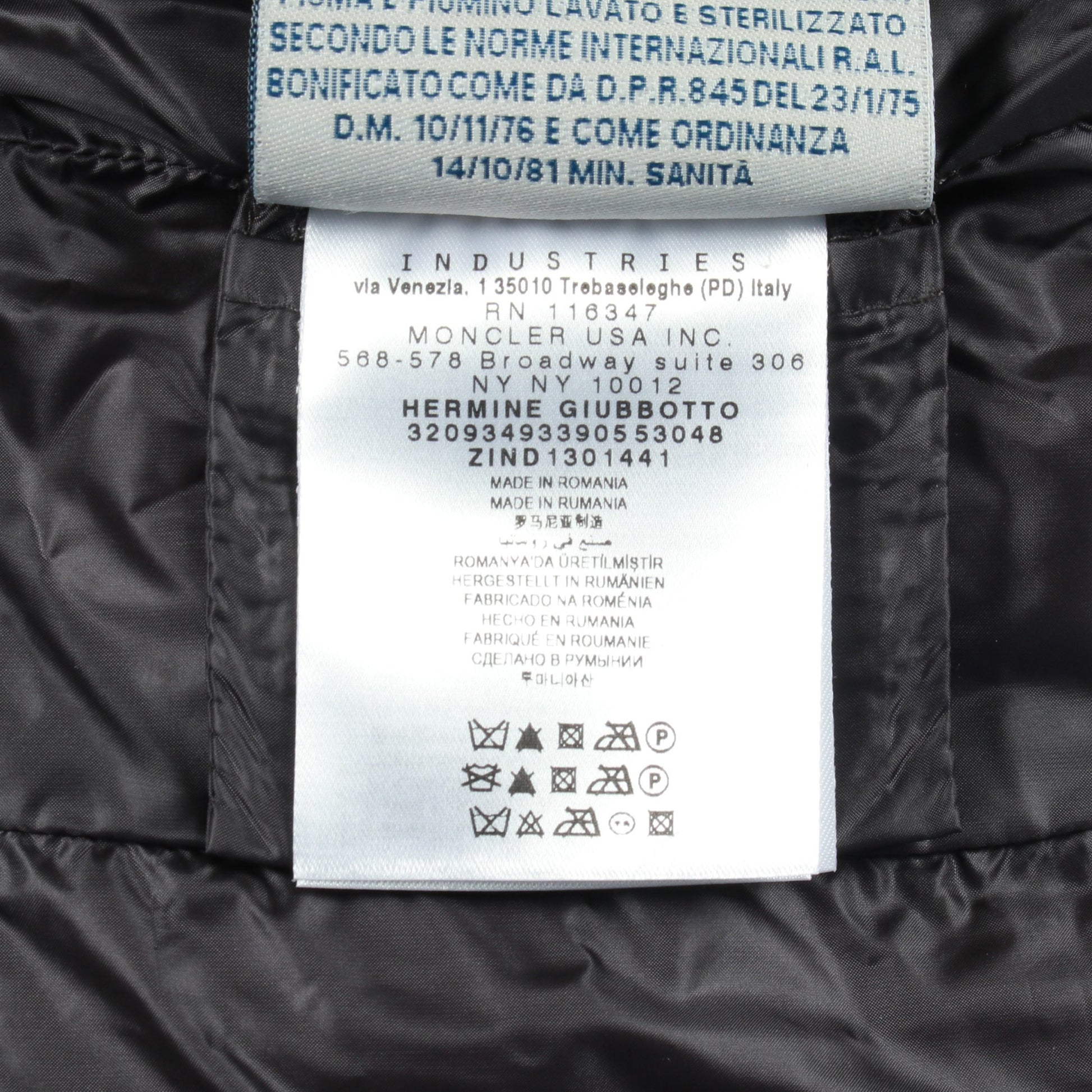 HERMINE エルミンヌ ダウンコート ナイロン グレー モンクレール アウター MONCLER