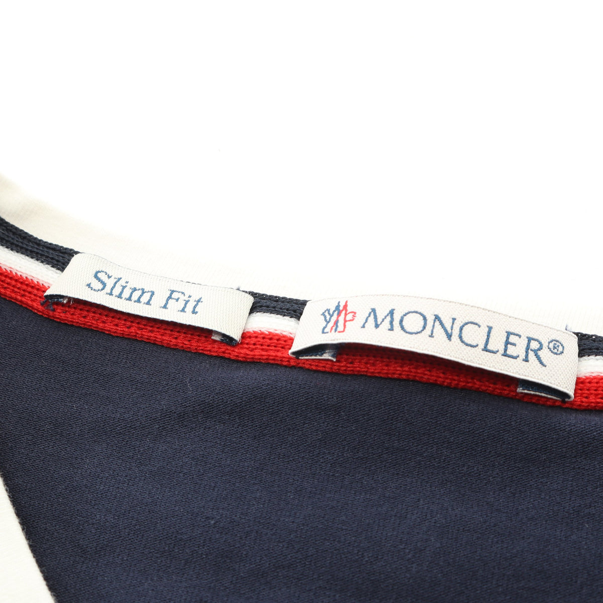 半袖Tシャツ Vネック ロゴワッペン コットン ネイビー ホワイト レッド モンクレール トップス MONCLER
