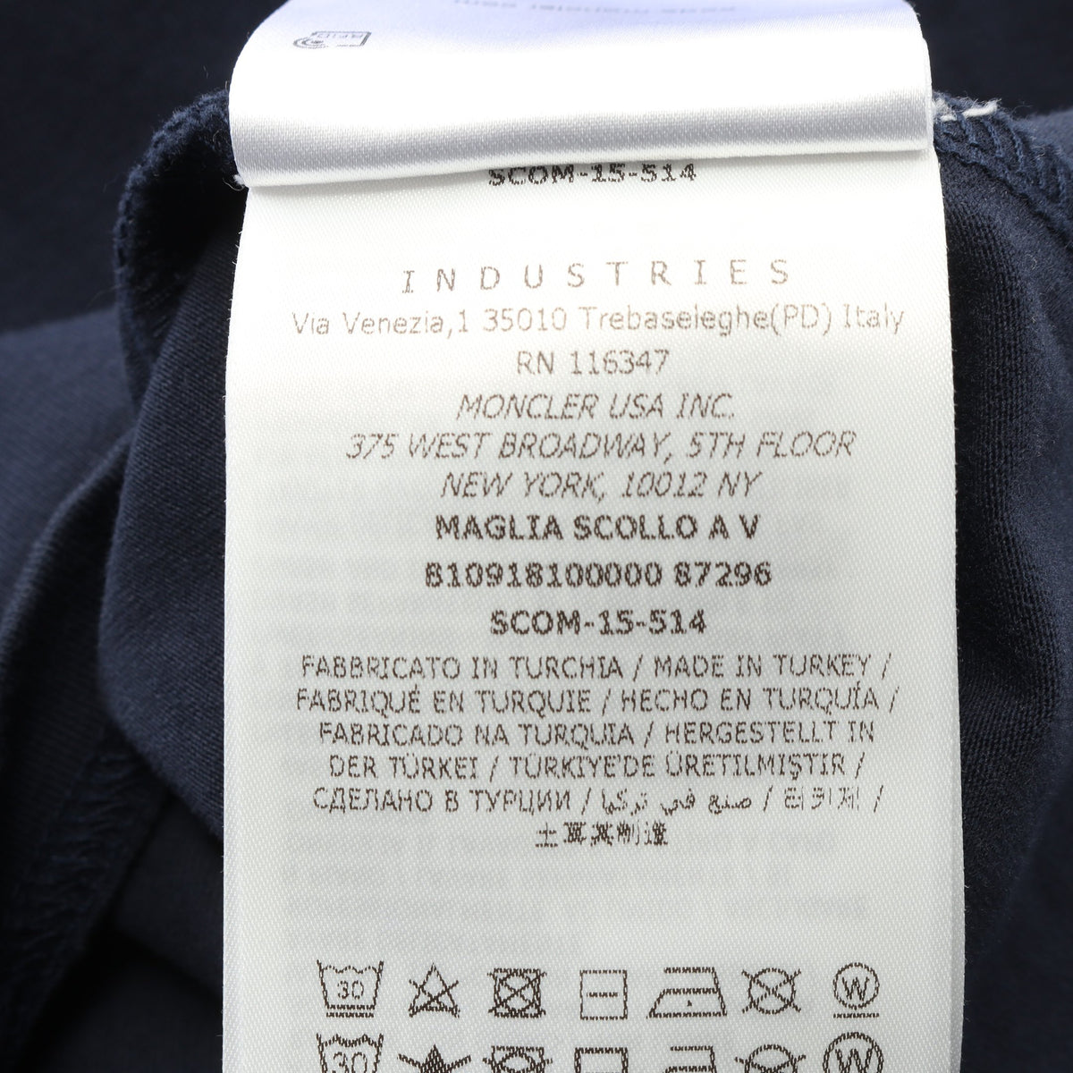 半袖Tシャツ Vネック ロゴワッペン コットン ネイビー ホワイト レッド モンクレール トップス MONCLER