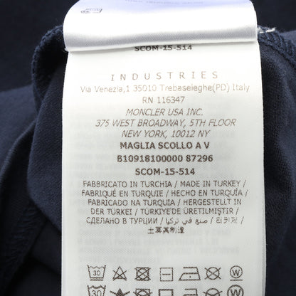 半袖Tシャツ Vネック ロゴワッペン コットン ネイビー ホワイト レッド モンクレール トップス MONCLER