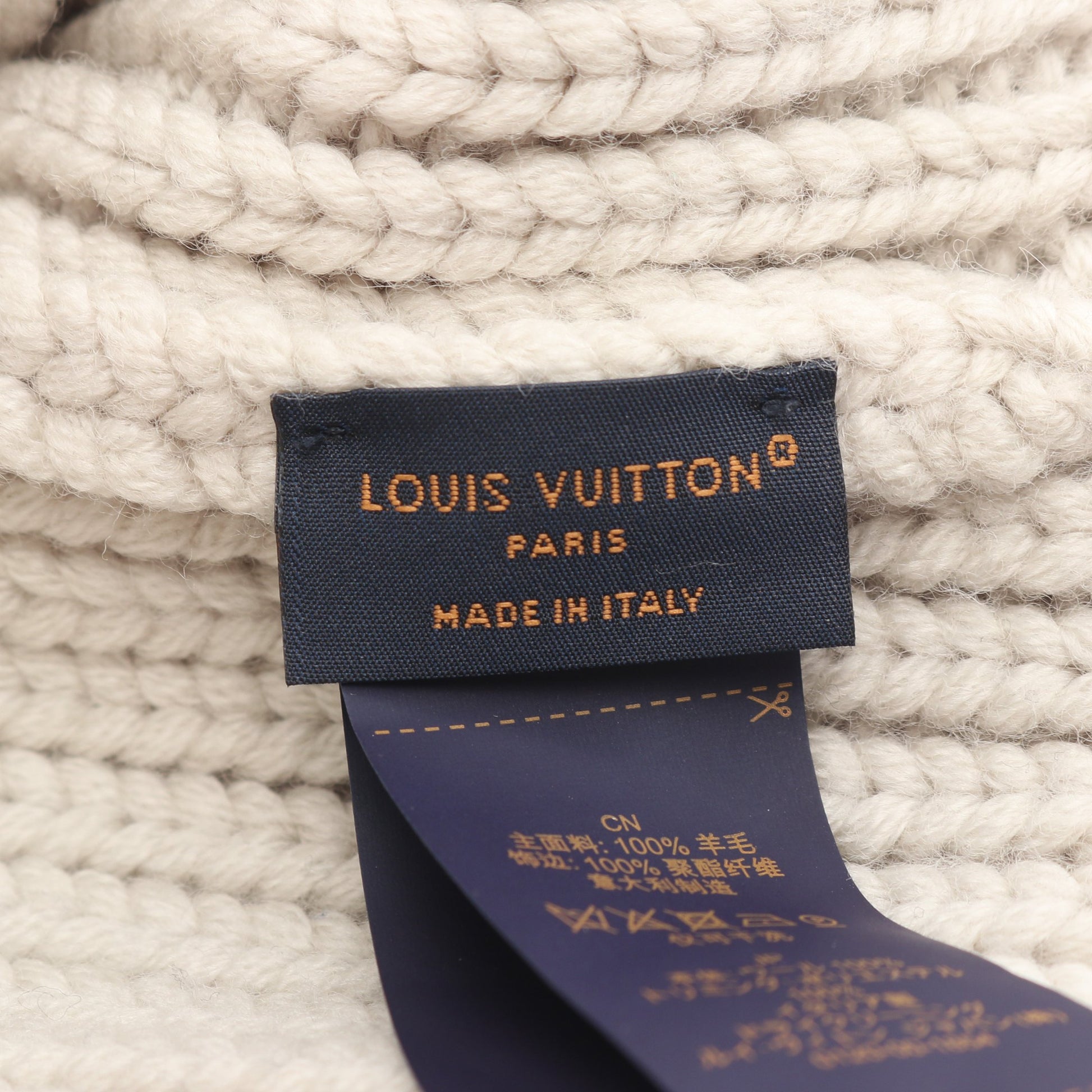 LVバーズ ニット帽 ビーニー ウール ライトグレー ルイヴィトン 財布・小物 LOUIS VUITTON