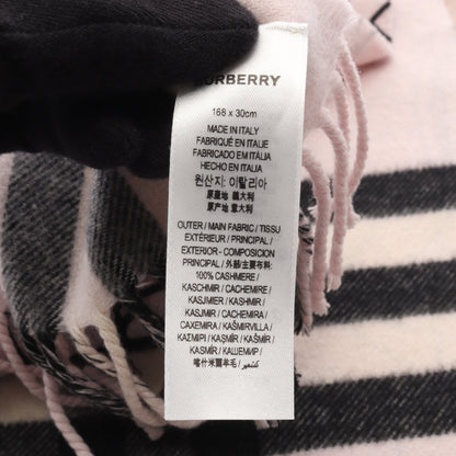 TBモノグラム マフラー チェック カシミヤ ライトピンク ブラック バーバリー 財布・小物 BURBERRY