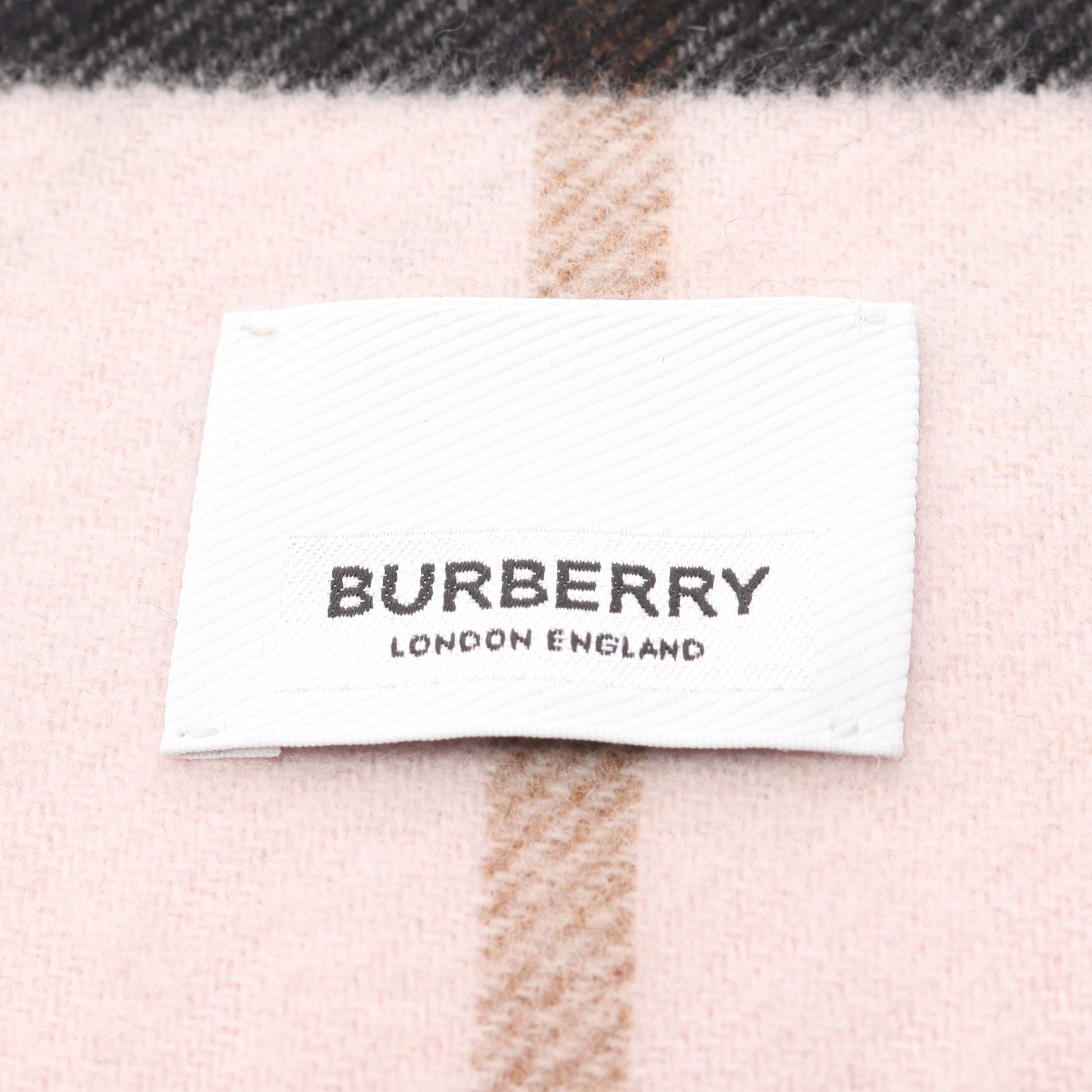 TBモノグラム マフラー チェック カシミヤ ライトピンク ブラック バーバリー 財布・小物 BURBERRY