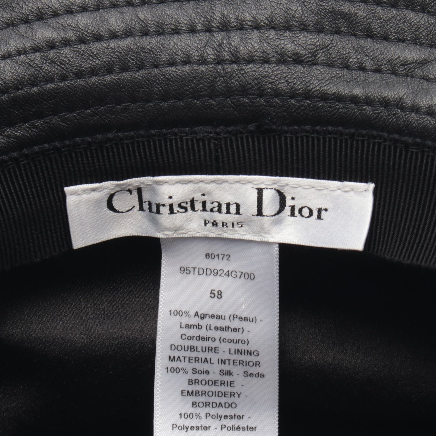 TEDDY-D チュール ボブハット バケットハット 帽子 ラムレザー ブラック クリスチャンディオール 財布・小物 Christian Dior