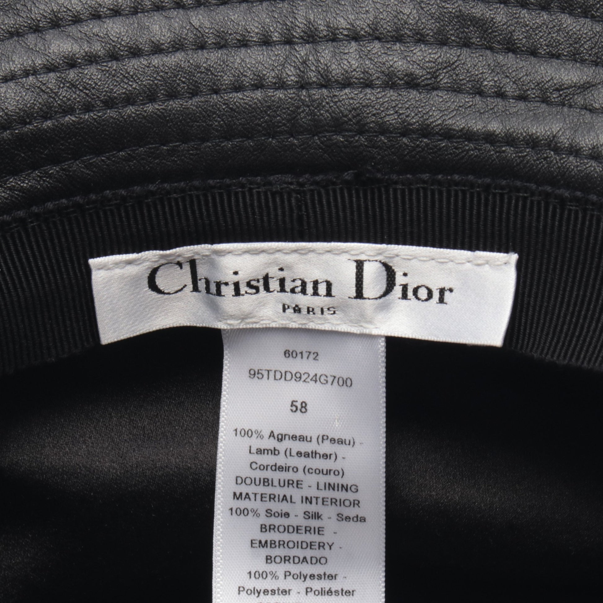 TEDDY-D チュール ボブハット バケットハット 帽子 ラムレザー ブラック クリスチャンディオール 財布・小物 Christian Dior