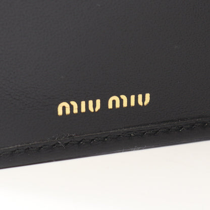 マテラッセ 二つ折り長財布 レザー ブラック ミュウミュウ 財布・小物 miu miu