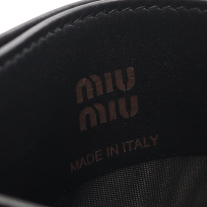 FINE CALF LOGO カードケース レザー ブラック ミュウミュウ 財布・小物 miu miu