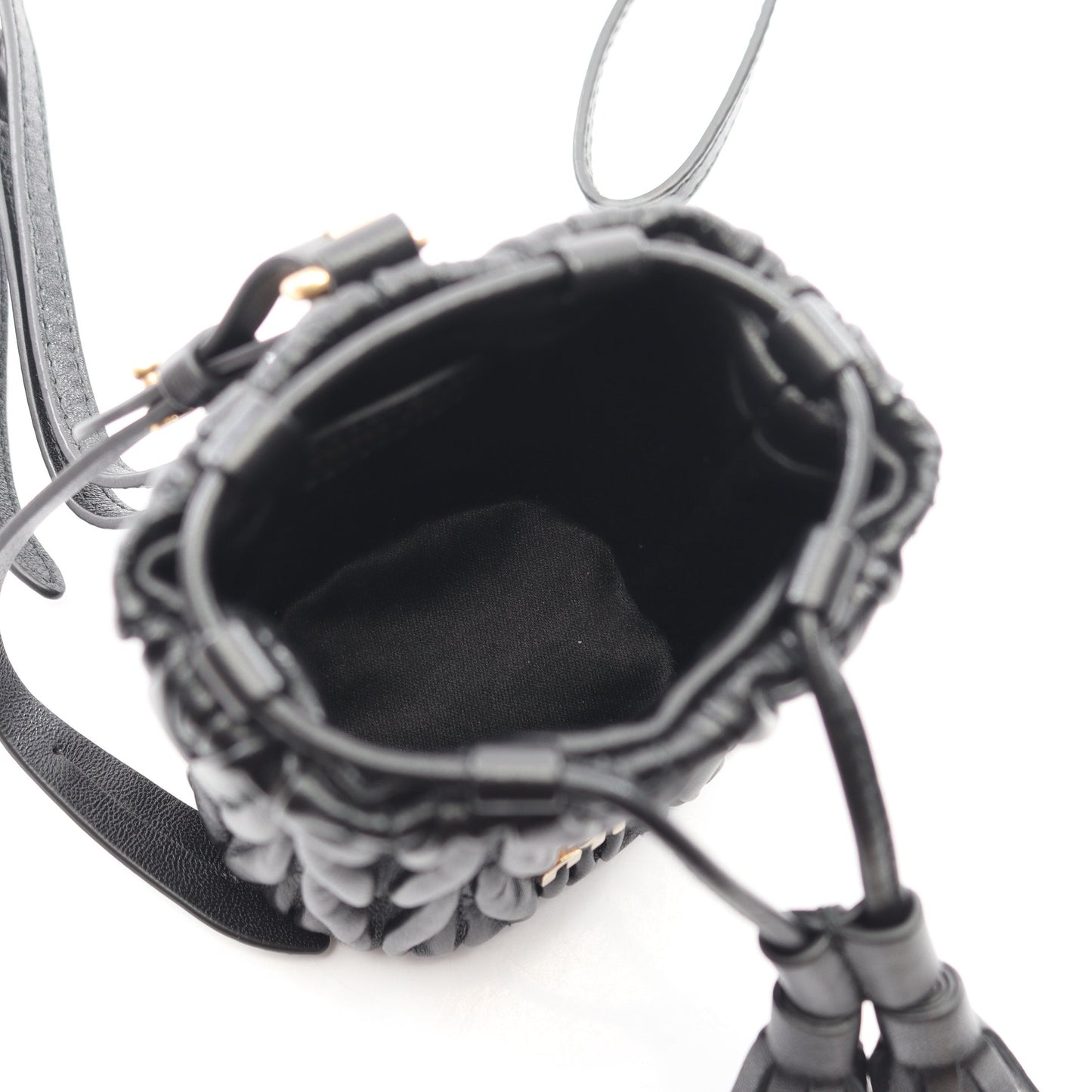 マテラッセ マイクロバッグ ショルダーバッグ レザー ブラック ミュウミュウ