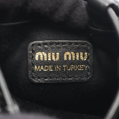 マテラッセ マイクロバッグ ショルダーバッグ レザー ブラック ミュウミュウ