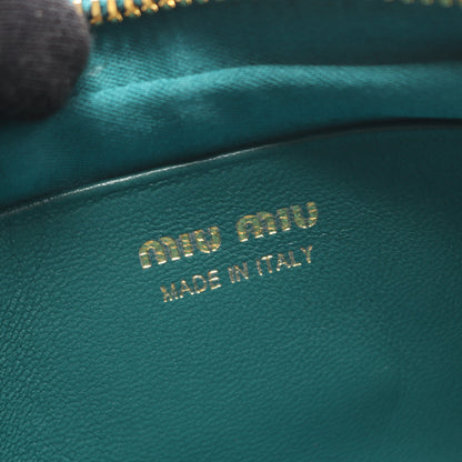 MATELASSE マテラッセ ボディバッグ レザー ブルーグリーン ミュウミュウ