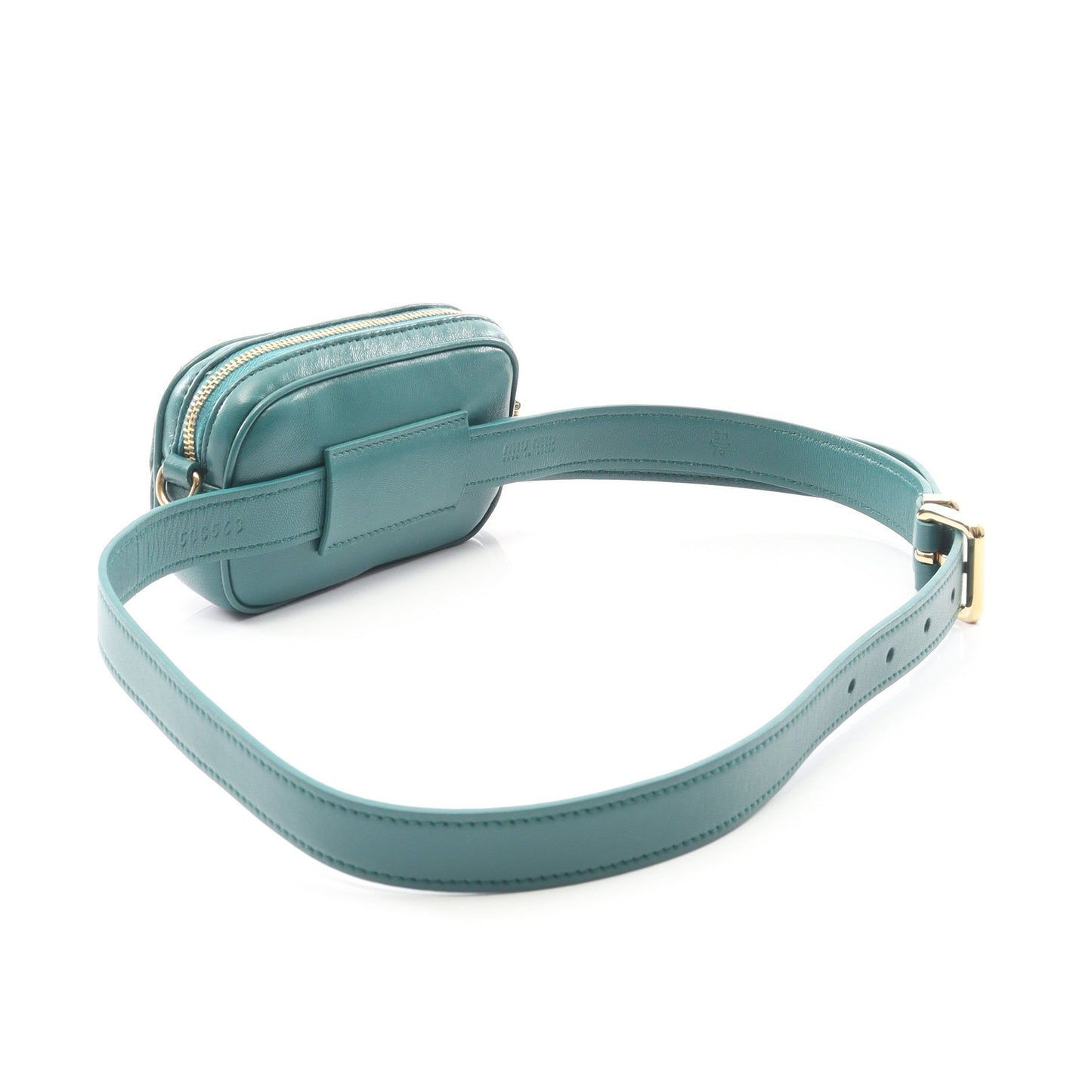 MATELASSE マテラッセ ボディバッグ レザー ブルーグリーン ミュウミュウ