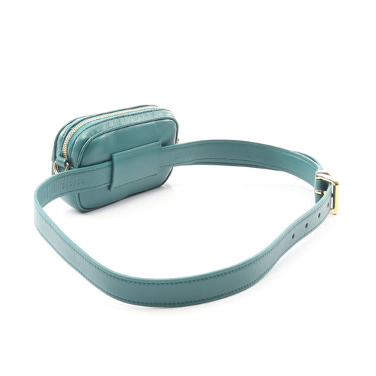 MATELASSE マテラッセ ボディバッグ レザー ブルーグリーン ミュウミュウ