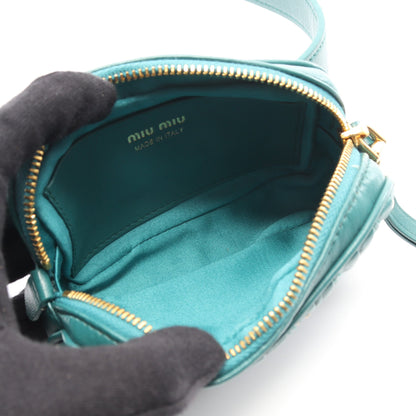 MATELASSE マテラッセ ボディバッグ レザー ブルーグリーン ミュウミュウ