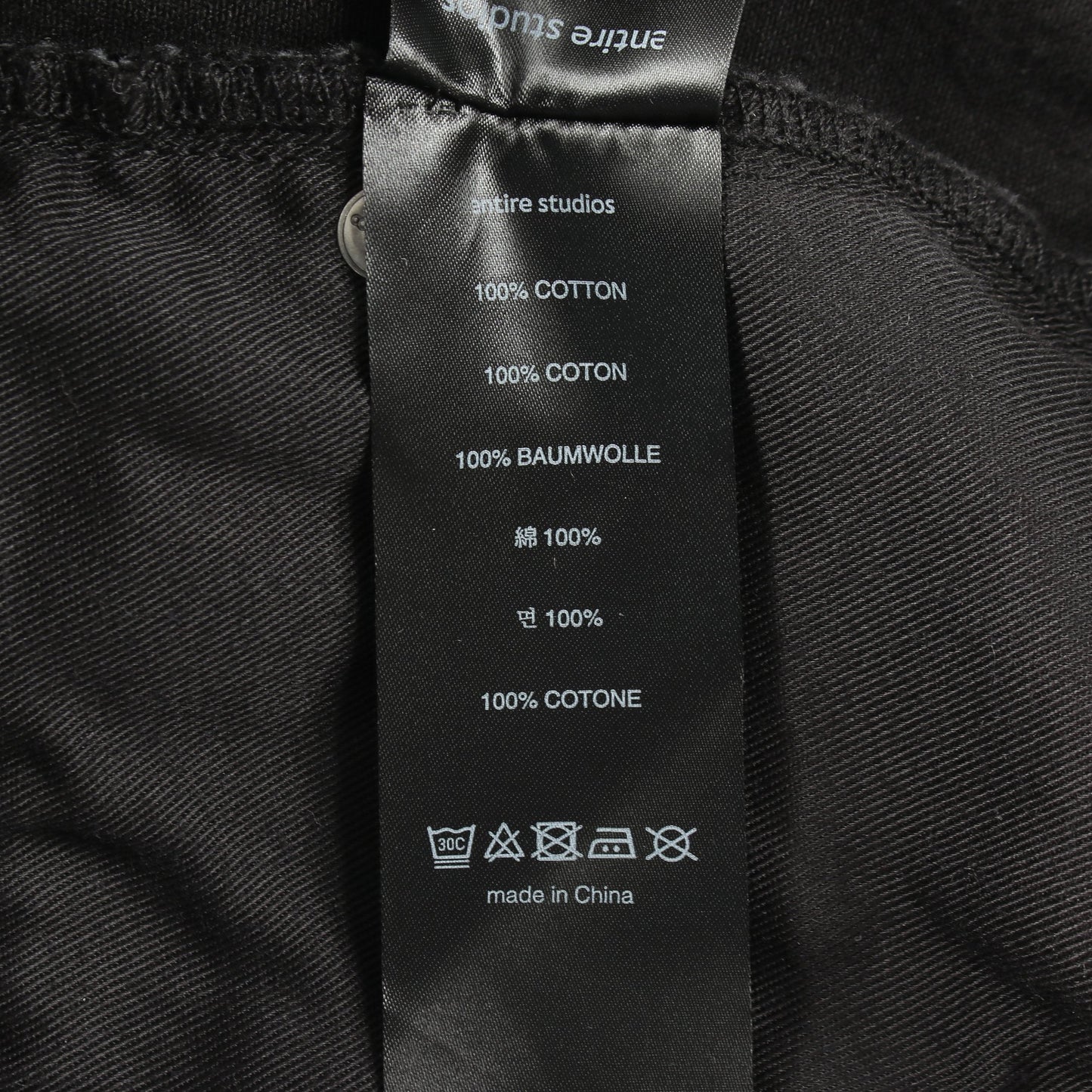 SPAR SHORTS デニムパンツ コットン ブラック エンタイアスタジオ ボトムス ENTIRE STUDIOS