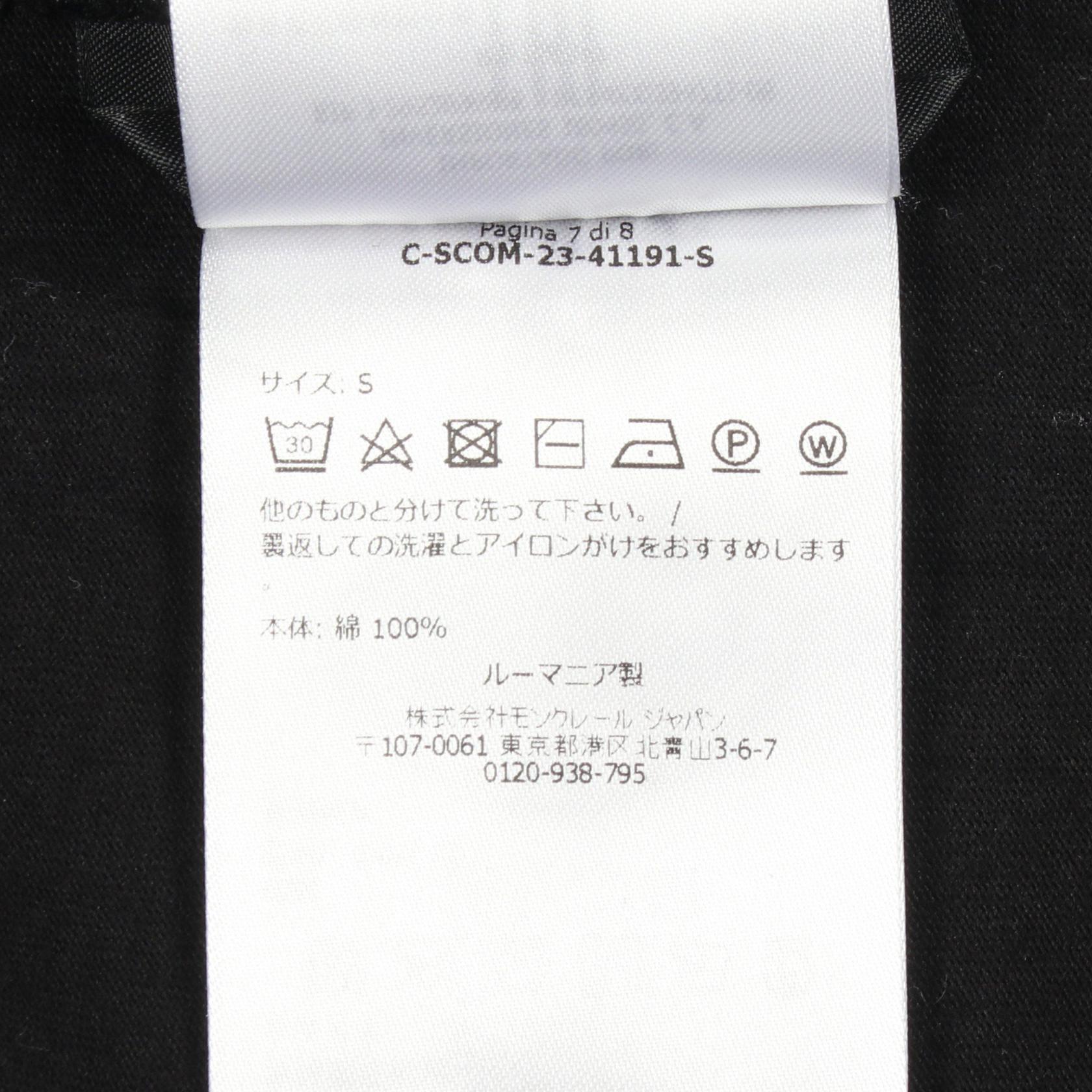 クルーネック 半袖Tシャツ コットン ブラック モンクレール トップス MONCLER