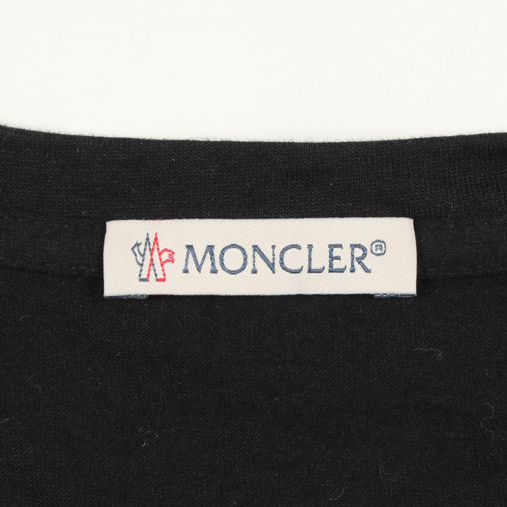クルーネック 半袖Tシャツ コットン ブラック モンクレール トップス MONCLER