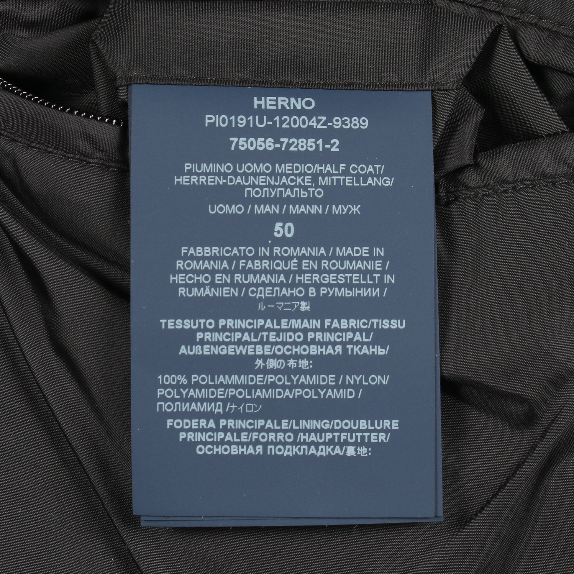 ダウンコート ナイロン ブラック フード付き ヘルノ アウター HERNO