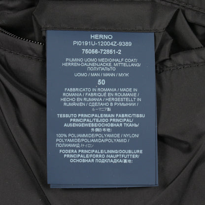 ダウンコート ナイロン ブラック フード付き ヘルノ アウター HERNO