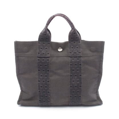 エールラインPM ハンドバッグ トートバッグ キャンバス ダークグレー シルバー金具 エルメス バッグ HERMES
