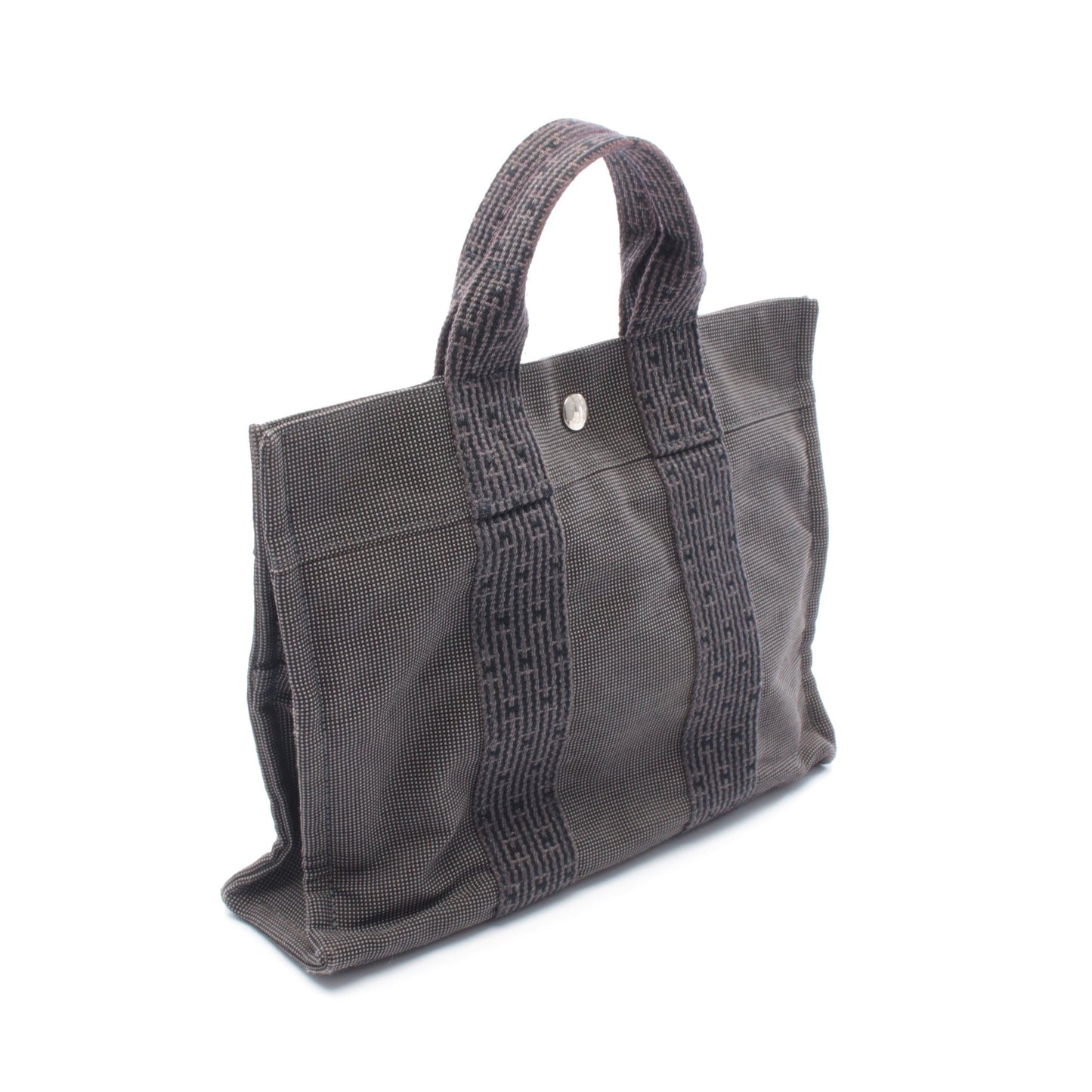 エールラインPM ハンドバッグ トートバッグ キャンバス ダークグレー シルバー金具 エルメス バッグ HERMES