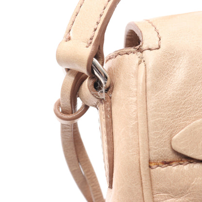 VITELLO SHINE ショルダーバッグ レザー ベージュ ミュウミュウ バッグ miu miu