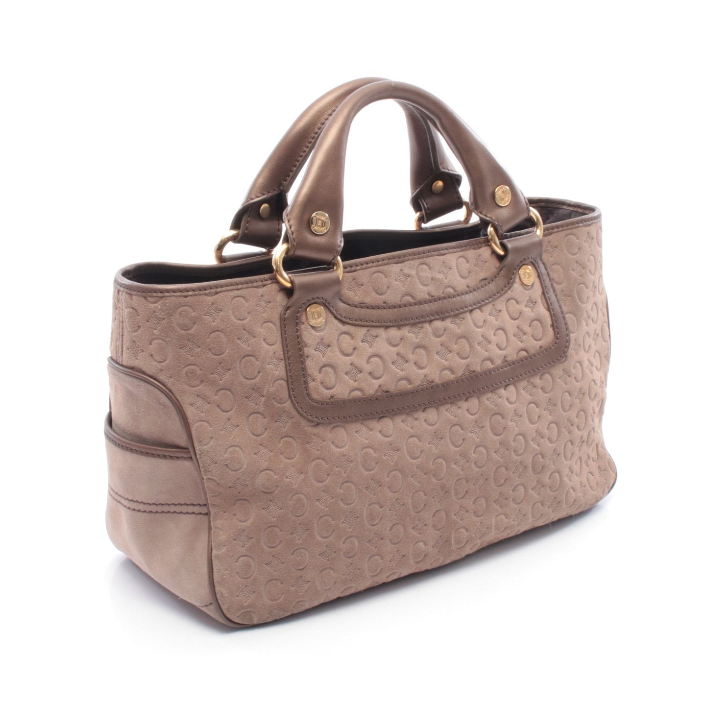 ブギーバッグ Cマカダム ハンドバッグ スエード レザー グレーベージュ ブロンズ セリーヌ バッグ CELINE