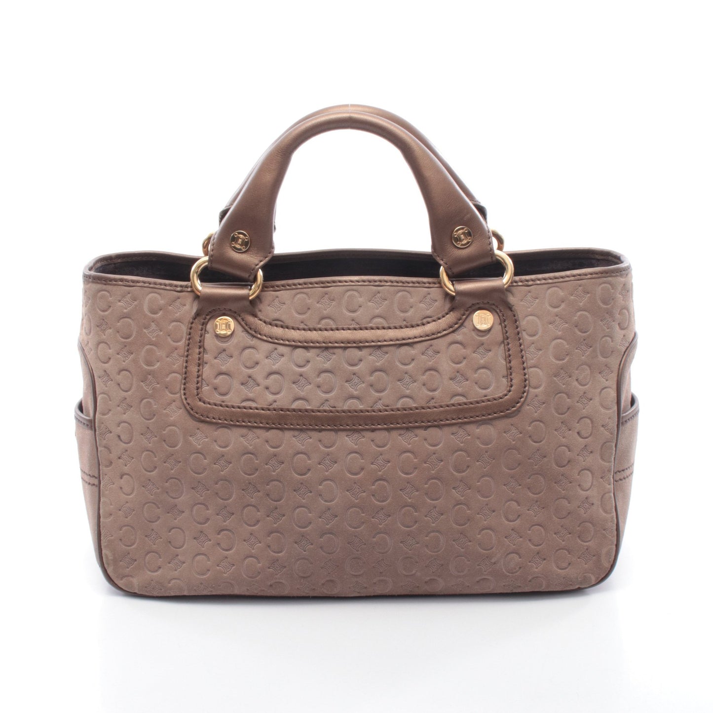 ブギーバッグ Cマカダム ハンドバッグ スエード レザー グレーベージュ ブロンズ セリーヌ バッグ CELINE