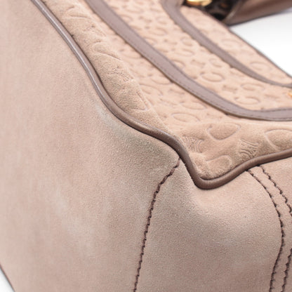 ブギーバッグ Cマカダム ハンドバッグ スエード レザー グレーベージュ ブロンズ セリーヌ バッグ CELINE