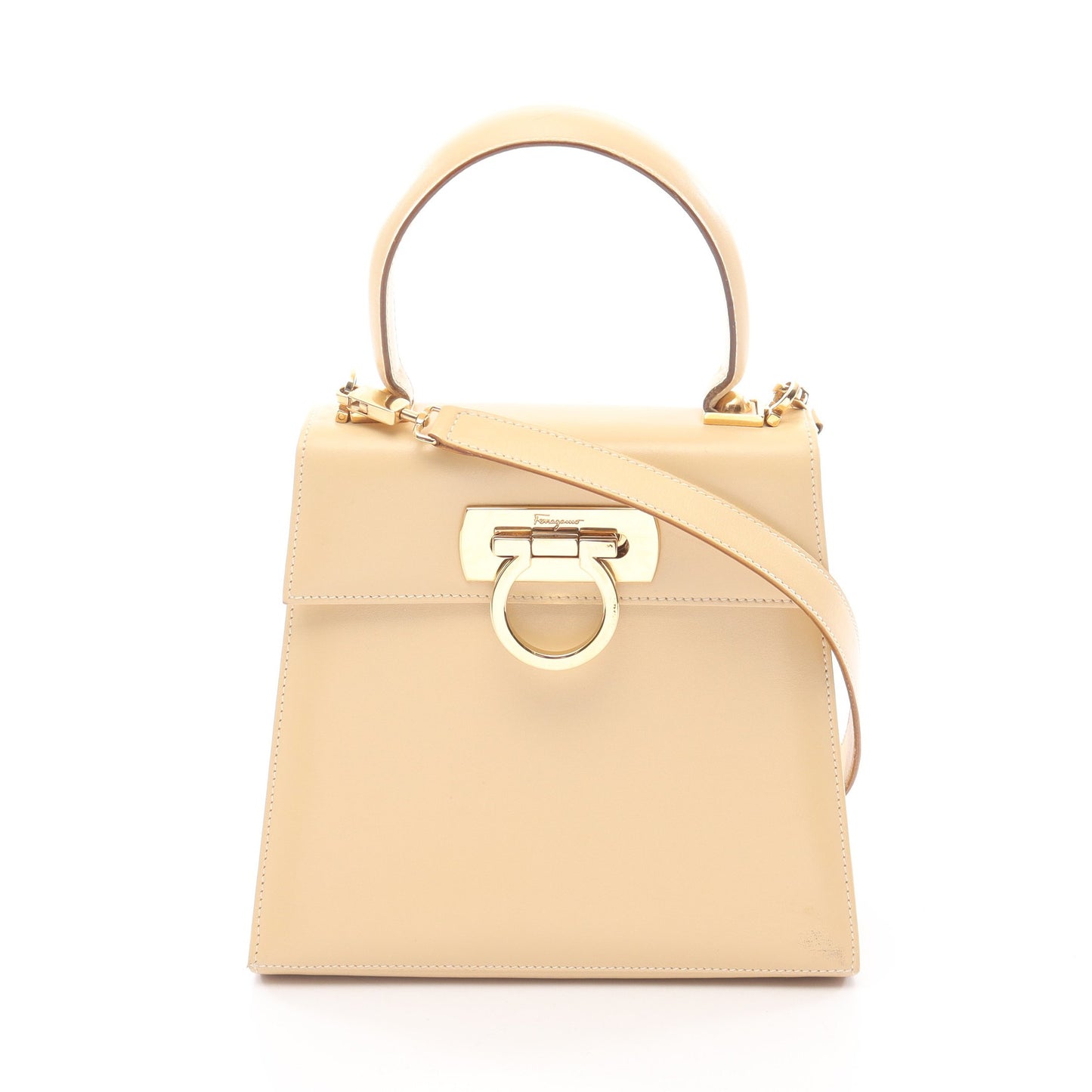 ガンチーニ ハンドバッグ レザー ベージュ 2WAY サルヴァトーレフェラガモ バッグ Salvatore Ferragamo