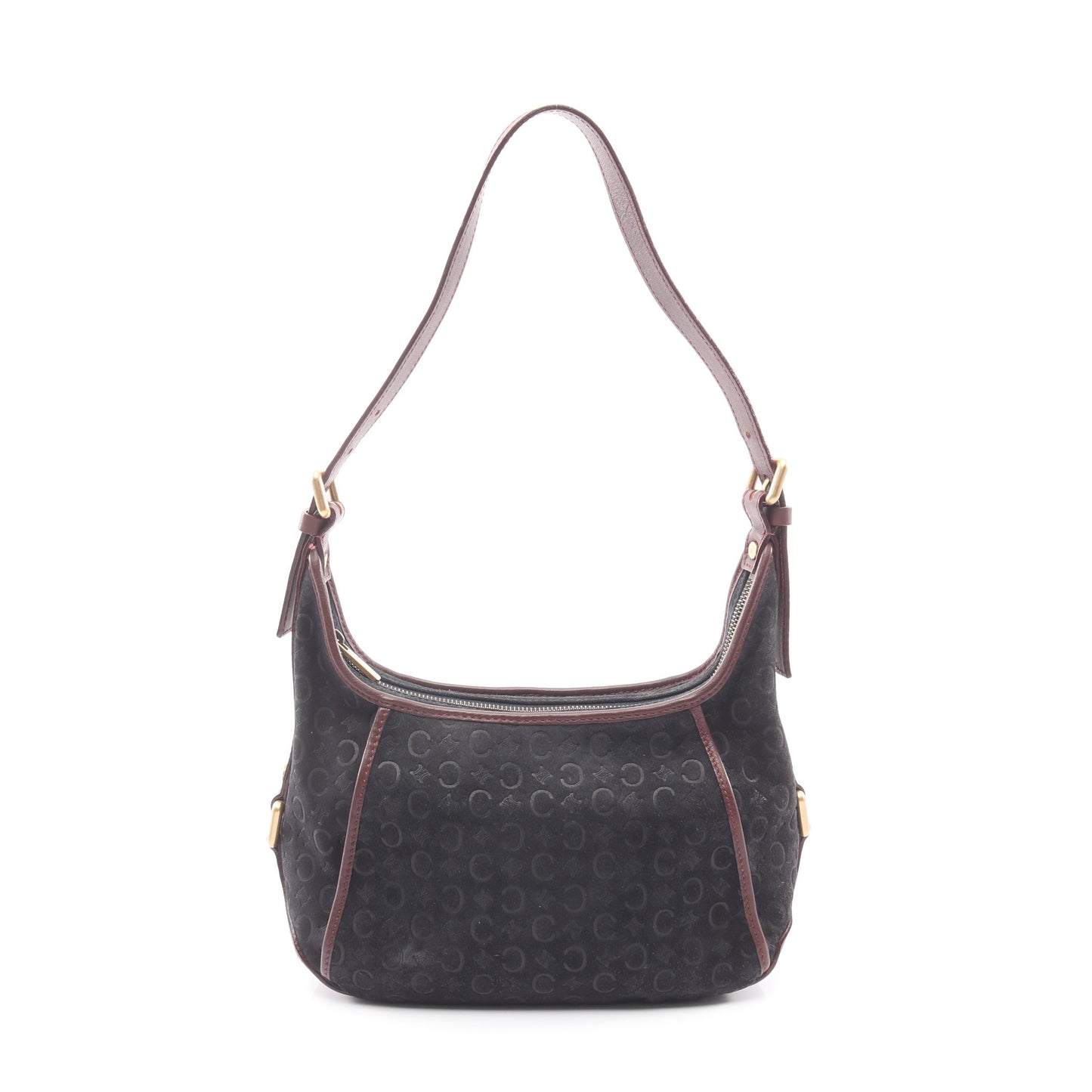 Cマカダム ショルダーバッグ スエード レザー ブラック ボルドー セリーヌ バッグ CELINE