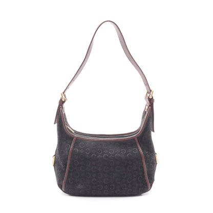 Cマカダム ショルダーバッグ スエード レザー ブラック ボルドー セリーヌ バッグ CELINE