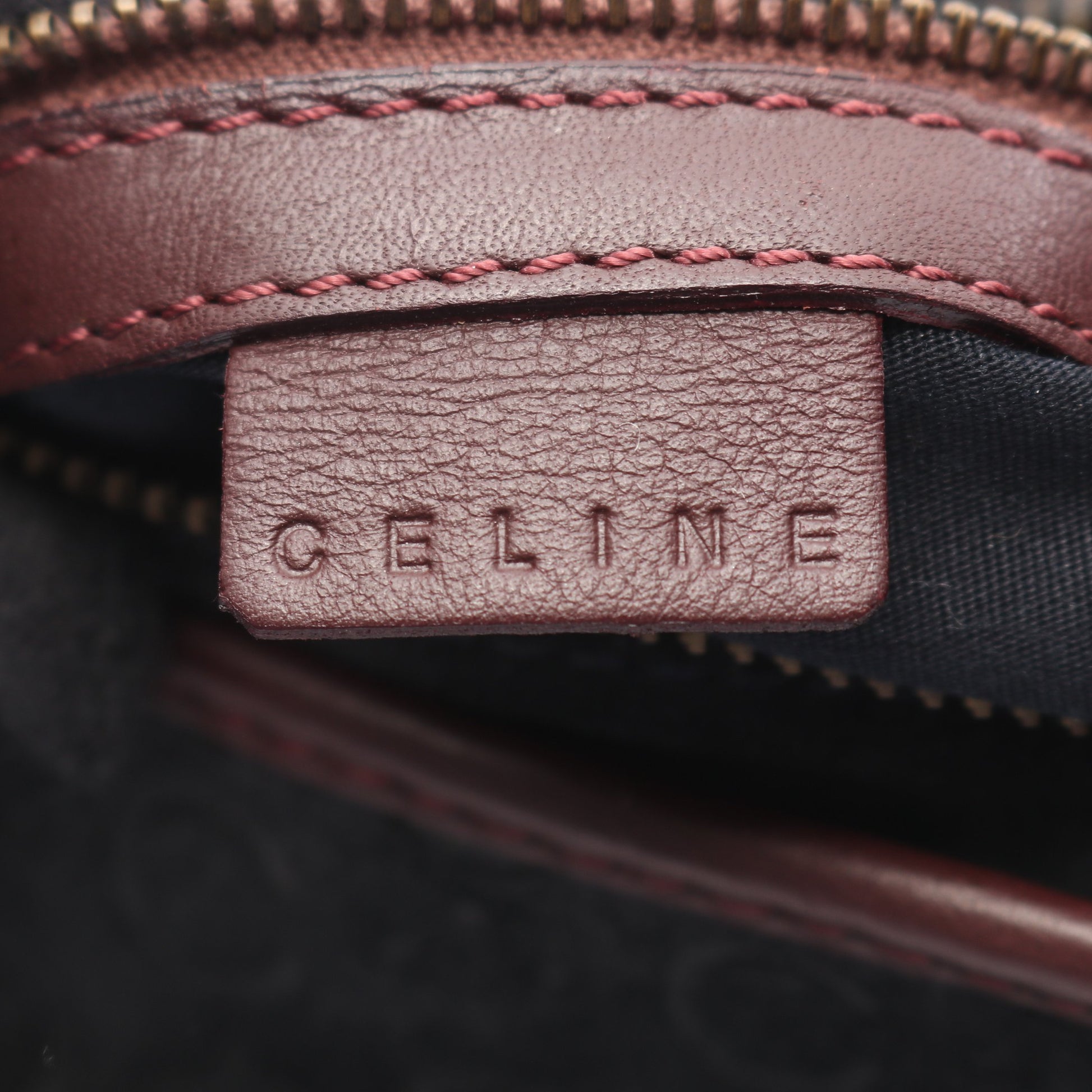 Cマカダム ショルダーバッグ スエード レザー ブラック ボルドー セリーヌ バッグ CELINE
