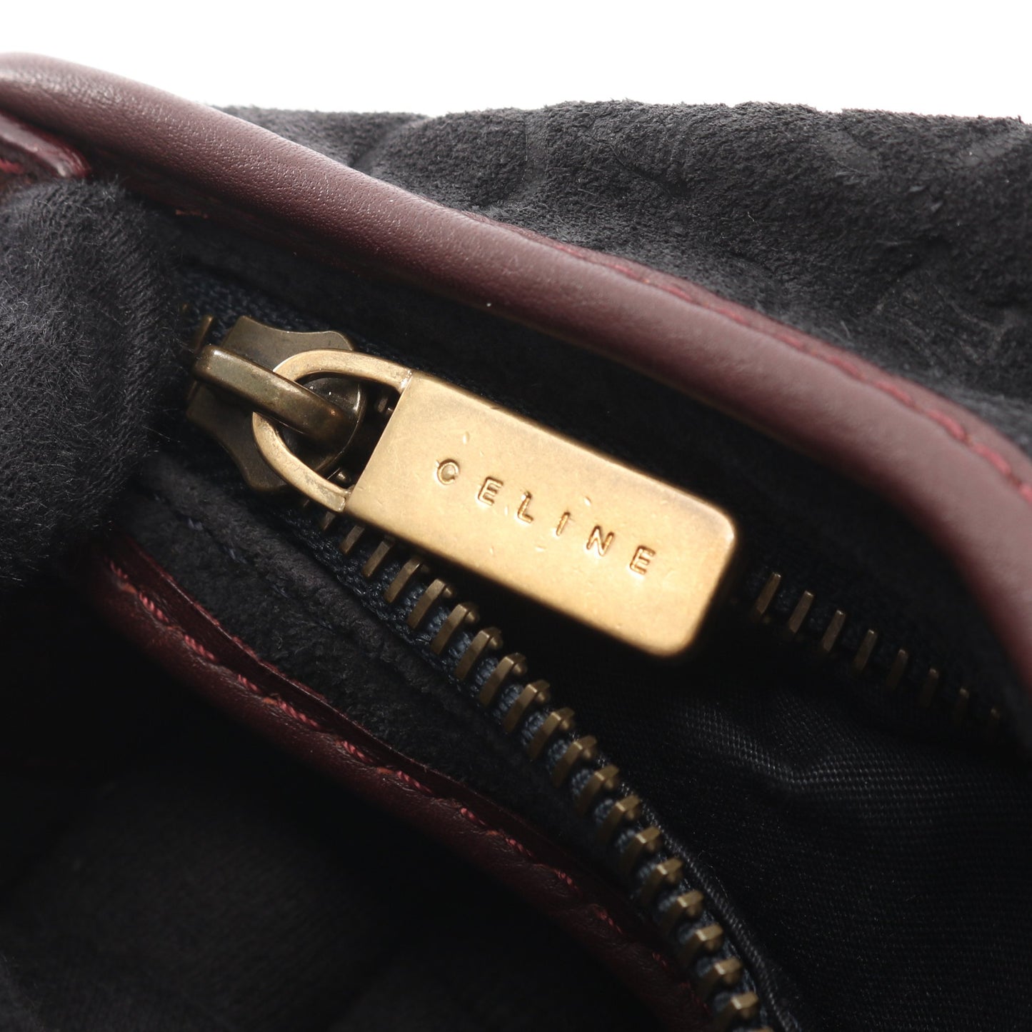 Cマカダム ショルダーバッグ スエード レザー ブラック ボルドー セリーヌ バッグ CELINE