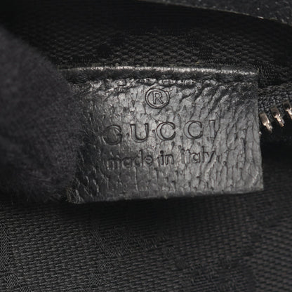 GGキャンバス ボディバッグ ウエストバッグ キャンバス レザー ブラック グッチ バッグ GUCCI