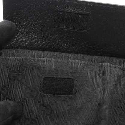 GGキャンバス ボディバッグ ウエストバッグ キャンバス レザー ブラック グッチ バッグ GUCCI